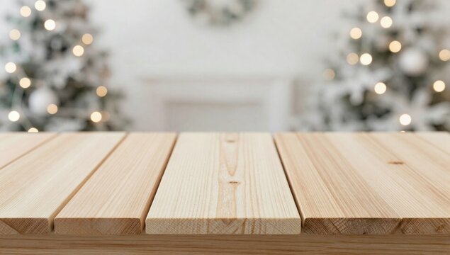christmas decoration on wooden table