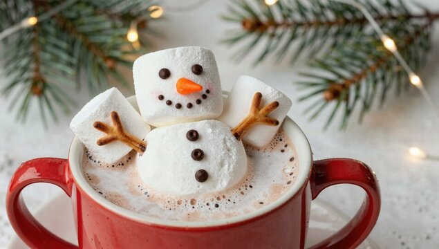 cup of coffee and snowman
