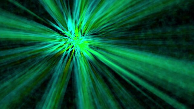 Abstract hyperspace warp tunnel with dynamic neon light streaks and color-shifting particle flow background