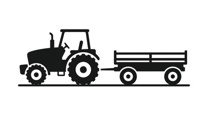 Fototapeta premium Tractor pulling a trailer vehicle.