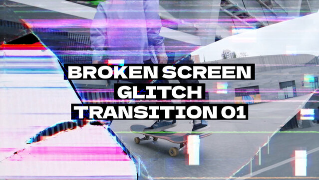 Broken Screen Glitch Transition 01