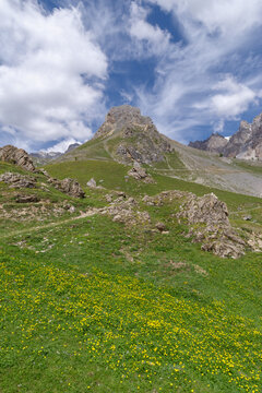 View on Maira Valley mountains, Cottian Alps, Italy