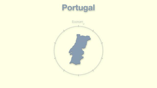 Portugal MAP revealing minimalistic animated data analytics for presentations, videos, corporate, documentery 