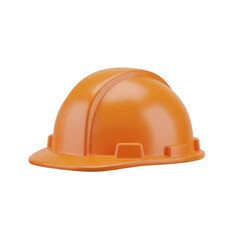 Fototapeta premium Maritime Inspector Helmet 3D Icon — Orange Cartoon Safety Hard Hat Illustration