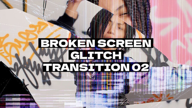 Broken Screen Glitch Transition 02