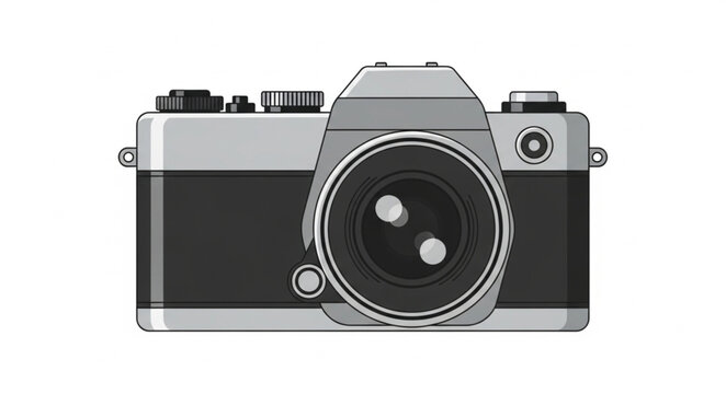 Vintage Style Film Camera Front View
