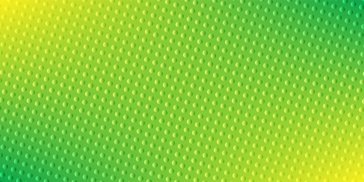 Abstract vibrant green and yellow gradient background vector illustration featuring a modern 3D embossed halftone dot pattern texture.