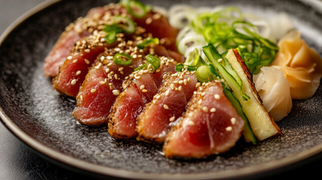 Seared Tuna Tataki with Sesame and Soy Dressing