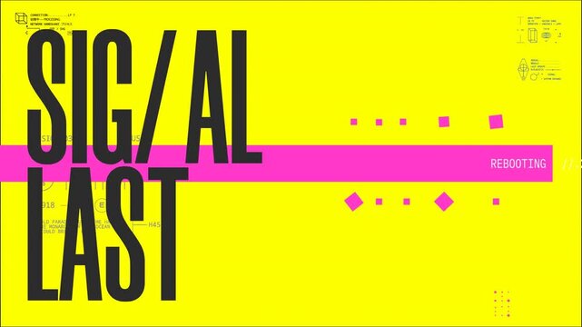 Signal Found Digital Glitch Transition on Transparent Alpha