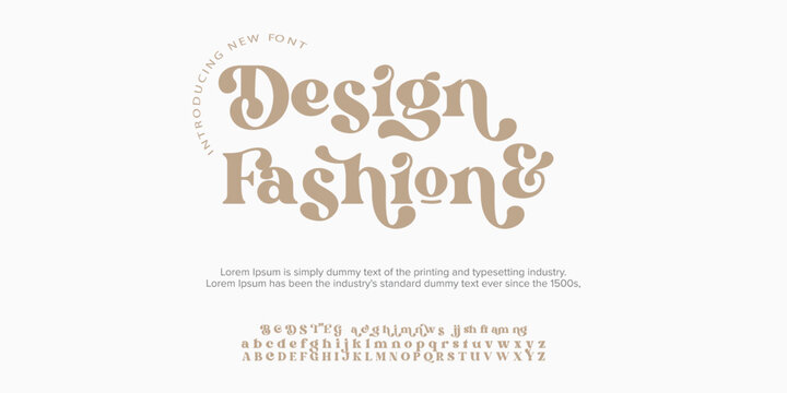 Design&Fashion Elegant alphabet letters font and number. Typography luxury classic lettering serif fonts decorative for logo wedding vintage retro concept. vector illustration. 