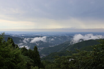 Fototapeta premium The view from the mountain after the rain