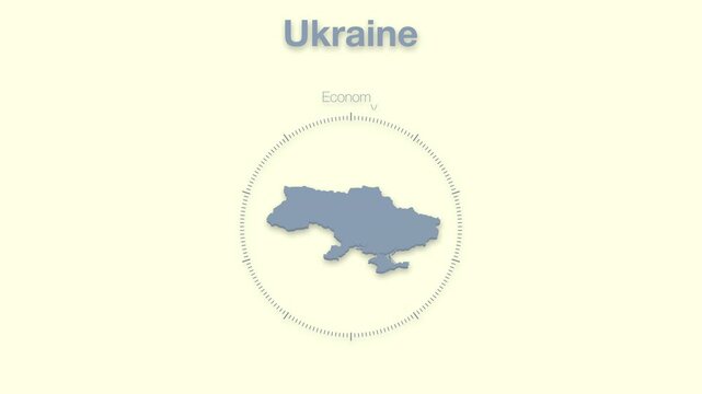 Ukraine MAP revealing minimalistic animated data analytics for presentations, videos, corporate, documentery 