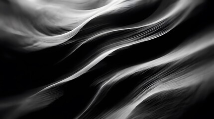 Fototapeta premium Abstract flowing white lines on a dark background creating a dynamic and ethereal visual effect.
