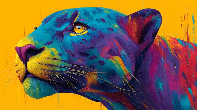 Closeup portrait of a blue and yellow macaw tigerwith colorful feathers bird beak