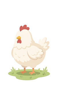 
Cute faceless white chicken 