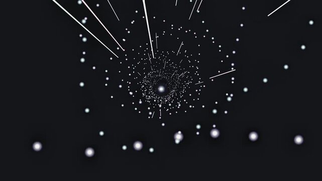 Abstract Cosmic Journey Through Stardust and Light Trails in Dark Space