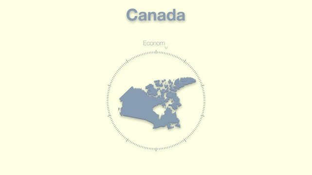 Canada MAP revealing minimalistic animated data analytics for presentations, videos, corporate, documentery 