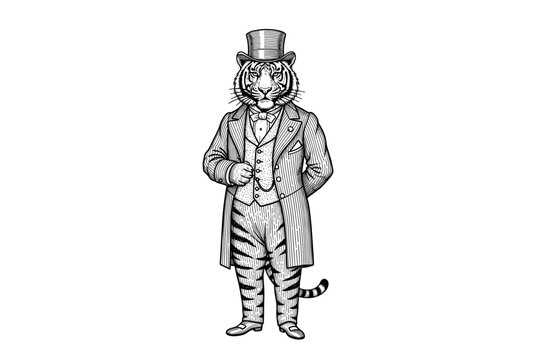Dapper Tiger in Formal Attire