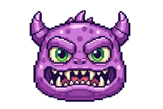 Pixel Art Monster Face