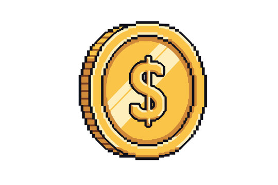Pixel Art Dollar Coin
