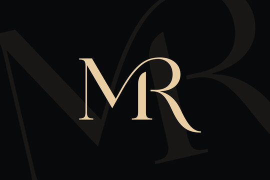 MR or RM letter logo icon design. Classic style luxury initials monogram.