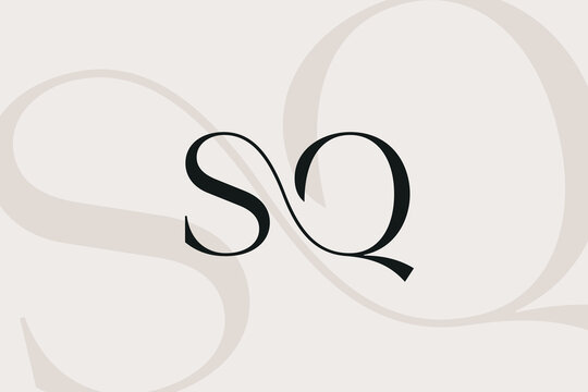 SQ or QS letter logo icon design. Classic style luxury initials monogram.