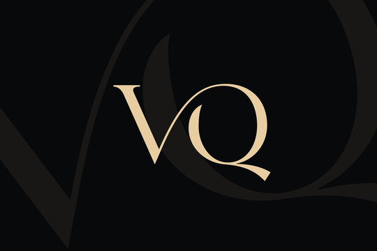 VQ or QV letter logo icon design. Classic style luxury initials monogram.