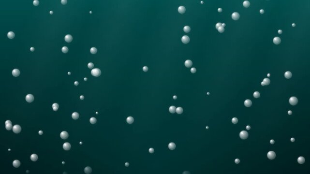 shimmering oxygen bubbles rising in deep teal water providing a clean and fresh background for various graphic design projects