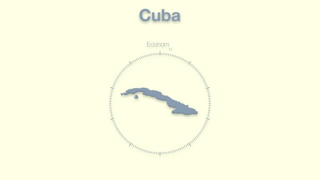 Cuba MAP revealing minimalistic animated data analytics for presentations, videos, corporate, documentery 