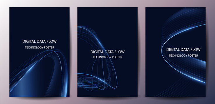 Technology digital data flow background, modern tech banner, corporate business concept, for presentation business or tech event poster EPS 10