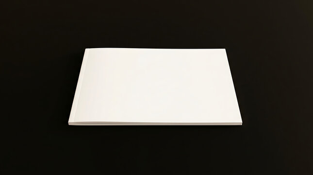 Minimalist Presentation Folder with Blank Cover and Shadow Against a Dark Studio Background