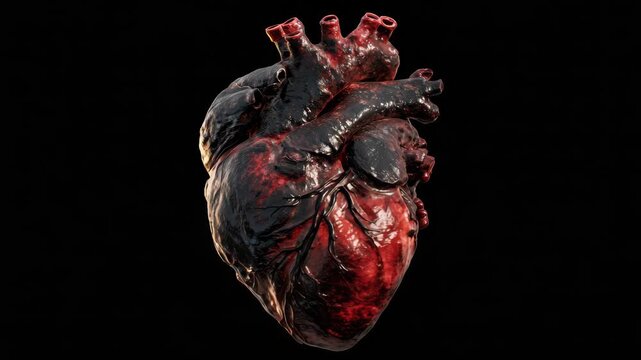 A detailed computer-generated of a human heart.