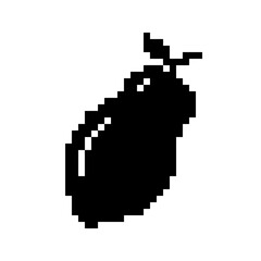 Fototapeta premium Pixel art pear fruit silhouette icon.
