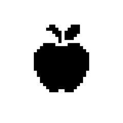 Fototapeta premium Pixelated solid apple fruit icon.