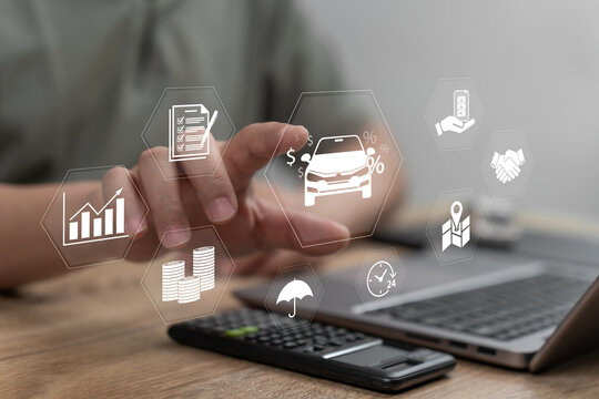 Businessman Management of Car Rental, Vehicle Rental Contracts, Fleet Management, Customer Service, Transportation Solutions, Travel Car Hire, Leasing Administration and Rental Business Operations