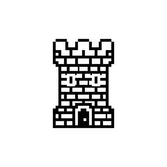 Fototapeta premium Single pixel art castle tower turret.