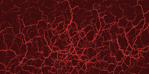 striking red and black cracked texture background, resembling molten lava or fractured earth. The glowing cracks create a dramatic and intense visual effect.eps10 © MAS