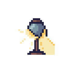 Fototapeta premium Standing lamp or torch pixel art icon.