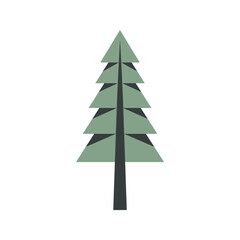 Obraz premium Tall stylized pine tree illustration.