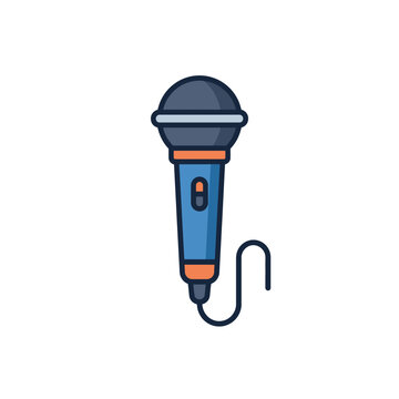 Wireless vocal microphone with orange accents.