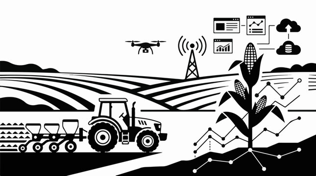 Modern farm technology integration for agricultural data analysis and crop growth