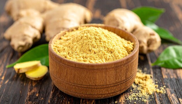 ginger root powder  in a bowl
