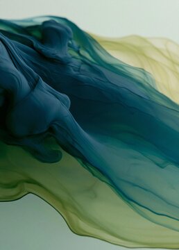 Abstract digital art piece that appears to be made up of different shades of blue and yellow. the blue is on the left side of the image, with the yellow on the right side.