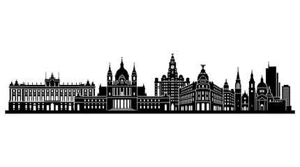 Fototapeta premium City Skyline Silhouette of Grand Buildings