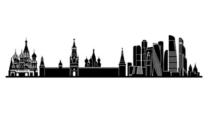 Obraz premium Historic and Modern City Skyline Silhouette