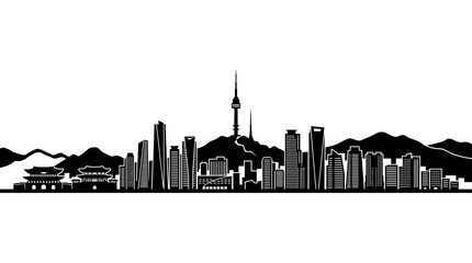 Obraz premium Modern City Skyline with Traditional Architecture and Tower