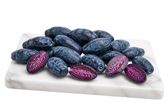 Fresh Honeysuckle Berries on Marble Surface