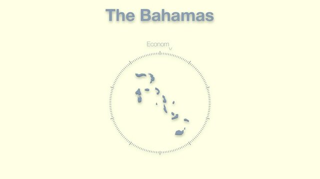 The Bahamas MAP revealing minimalistic animated data analytics for presentations, videos, corporate, documentery 