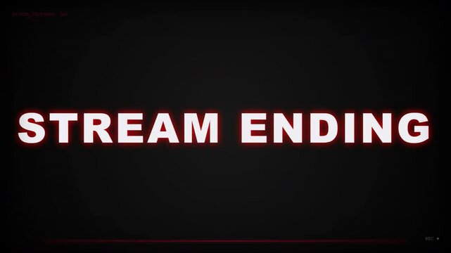 stream ending message with system shutdown countdown on a dark digital interface great for twitch overlays and live content.