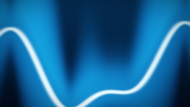 Abstract blue background with glowing white sine wave line for technology and science presentation